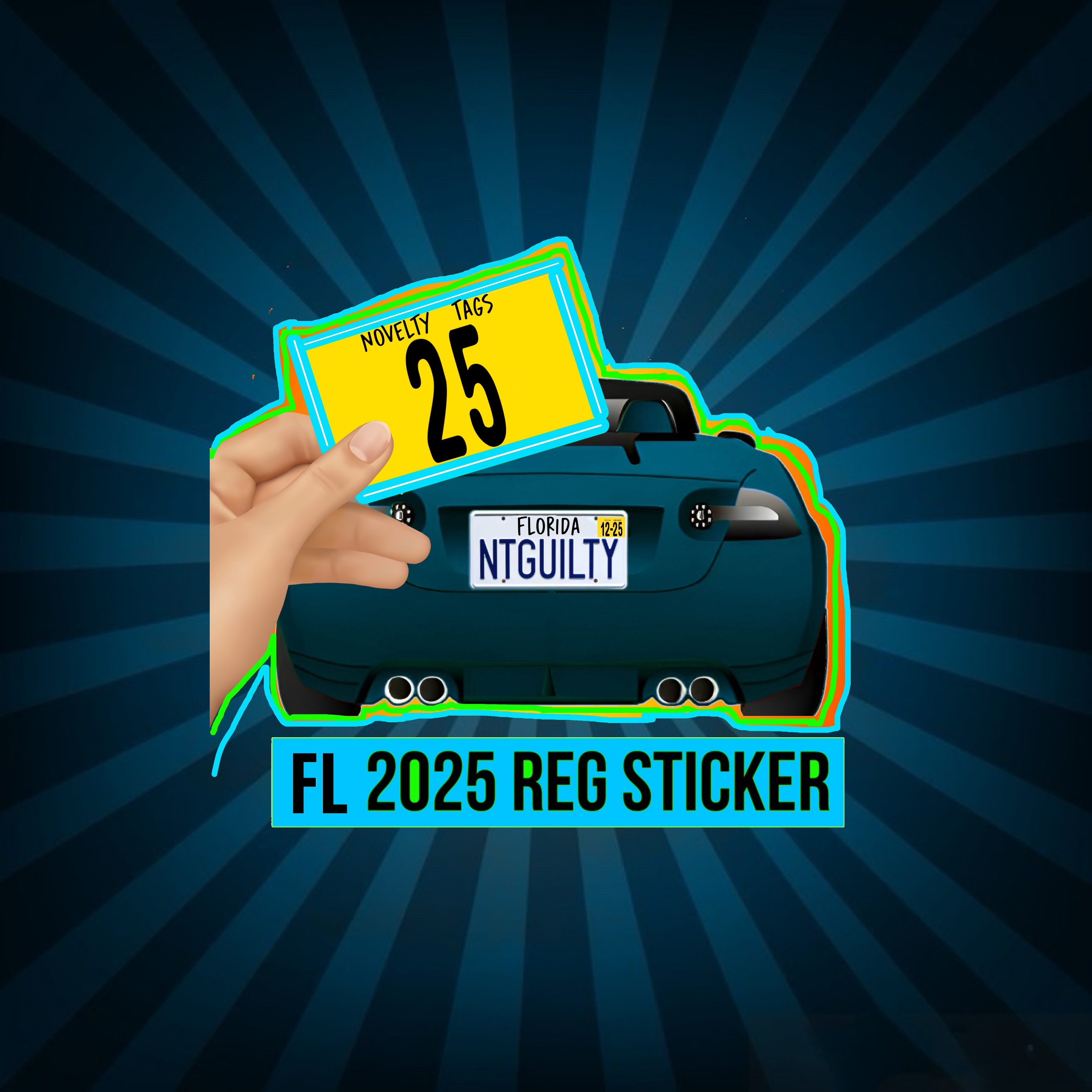 2025 FL DMV Registration Tag Sticker Novelty Florida Tags